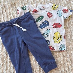 Kids Blue Jogger Pants Rolling Stones